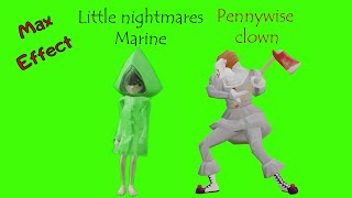 2 футажа little nightmares Marine and penywise clown на зеленом фоне