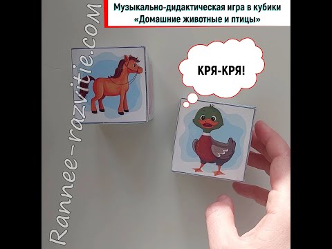 Музыкально дидактическая игра в кубики «Домашние животные и птицы»