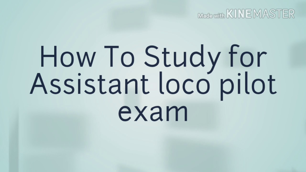 How To Read For Assistant Loco Pilot Exam YouTube