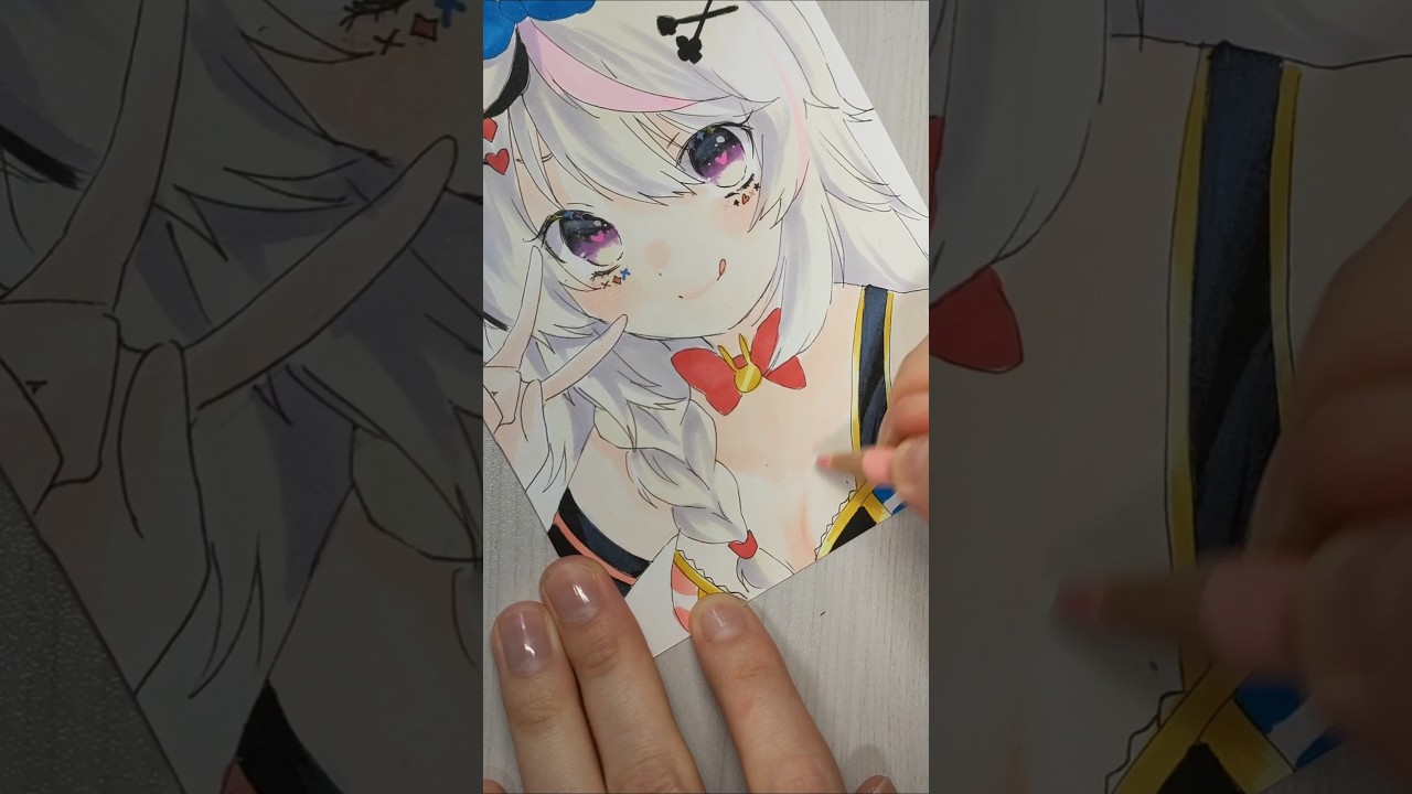 尾丸ポルカさん描いてみた【軍画茶助】 #コピック #イラスト #copic #ぽ