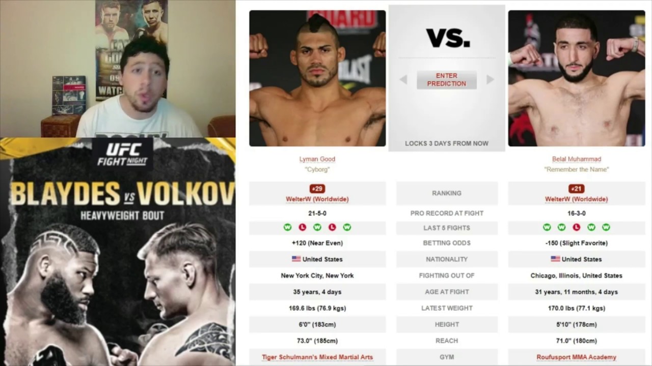 UFC Fight Night Belal Muhammad vs Lyman Good Prediction & Betting Odds