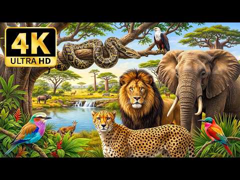 African Wildlife in 4K | Breathtaking Animals of Africa & Relaxing Music for Peace