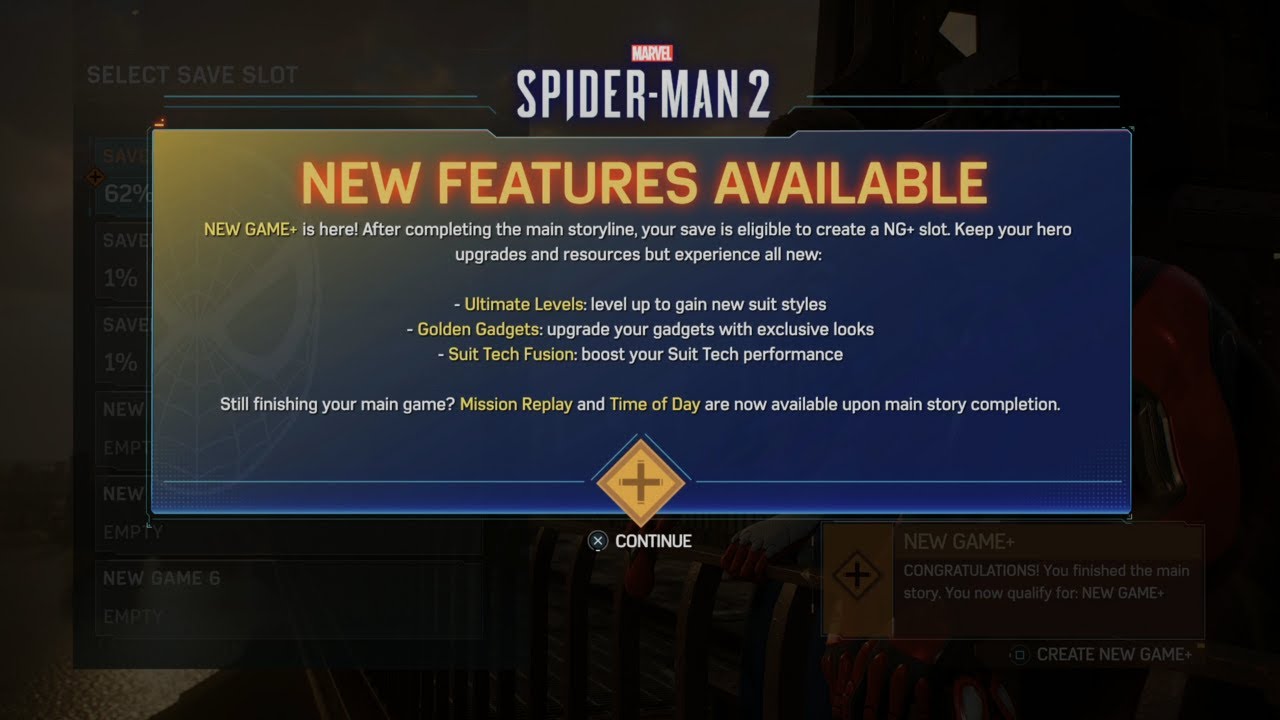 Marvel Spiderman 2 - New Game+ How to Start new game plus - YouTube
