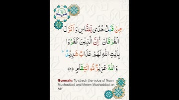 Learn Tajweed of Surah Al-Imran 1-4 (آيات الحفظ) | سورة العمران -  تعلم التجويد  - Rules + Practice