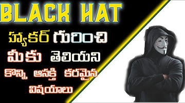 Explain about black hat hacker in Telugu | బ్లాక్ హ్యట్ హ్యకర్ గురించి మీకు తెలియని కొన్ని నిజాలు??