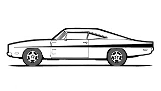 How to draw a DODGE CHARGER