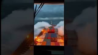 Cargo Ship vs Endless Monster Waves—Who Survives #maritime #storm #extreme