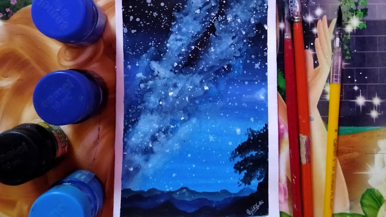 Night Sky | Acrylic Painting Tutorial for Beginners Step by Step - YouTube