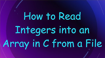 How to Read Integers into an Array in C from a File