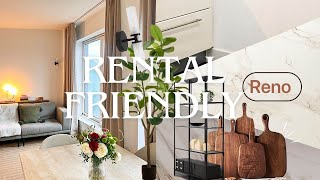 Rental Reno | Cozy Pinterest inspired Living Room Makeover | DIY rental-friendly transformation