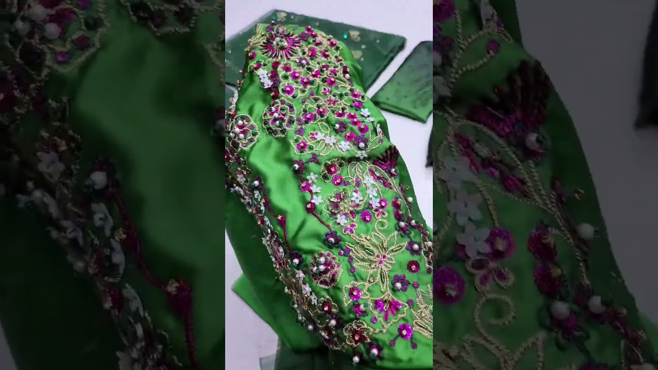 NUREH NEW GREEN SILK PARTY WEAR