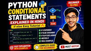 Python Conditional Statements Explained in Hindi 🔥 | if else Easy Tutorial