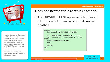 COL11: Set-Level Manipulation of Nested Tables (MULTISET)