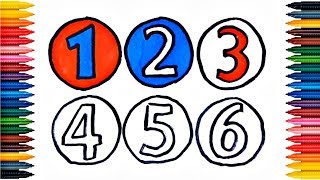 Drawing Numbers How To Draw Numbers Kids Picture Coloring Book Numbers 123456