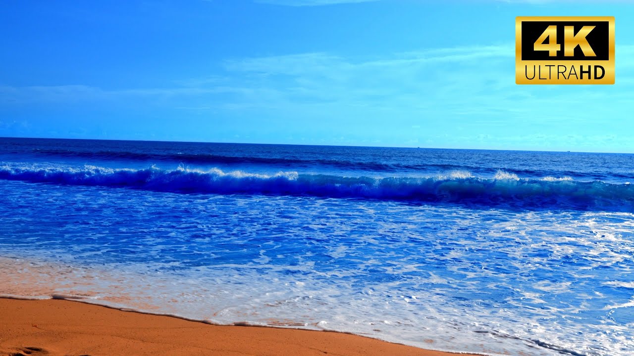 🌊 4K Ocean Waves and Brown Noise for Stress Relief and Relaxation | ASMR