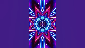 Mandala with red and neon blue background - VJ motion loop #mandala #vjloop