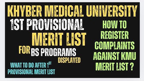 KMU 1st provisional Merit List Displayed for BS programs 2025 || What to do now ??