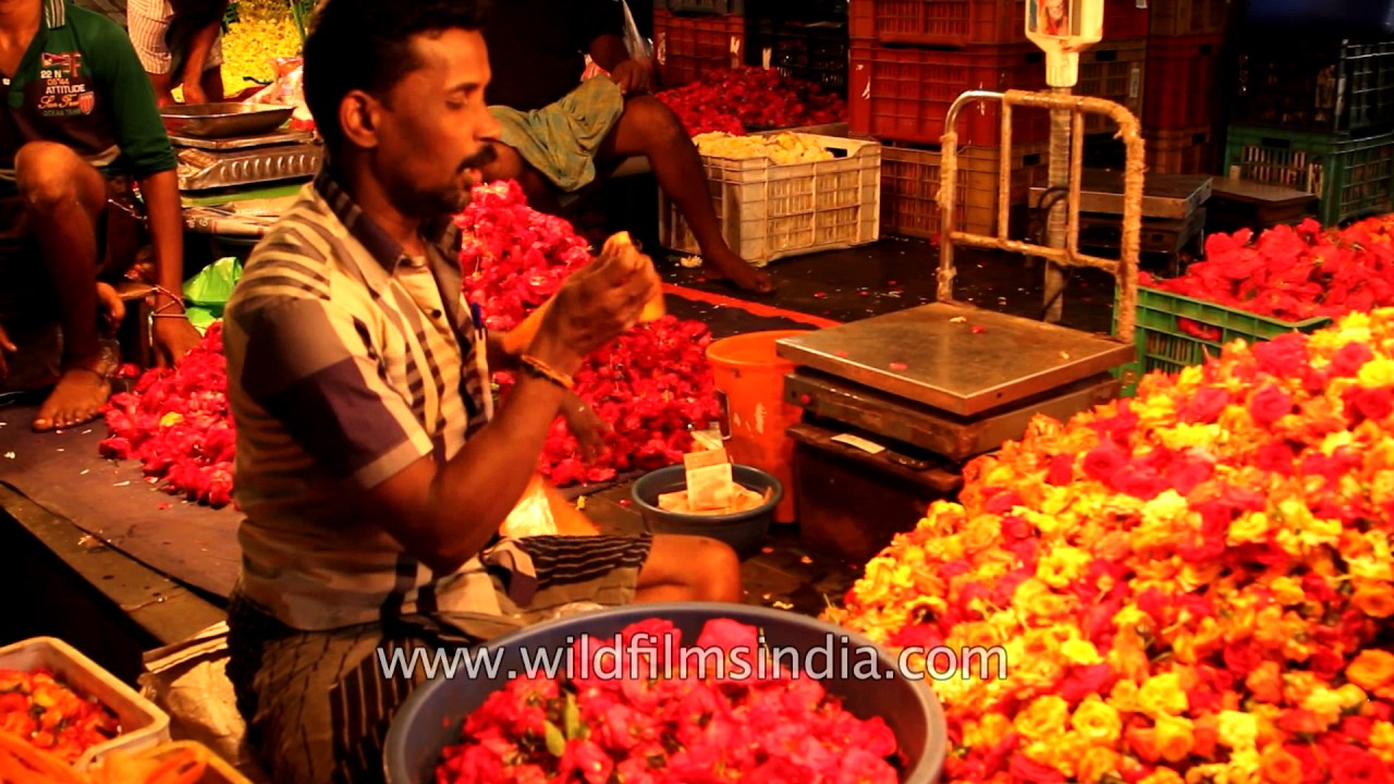 Fresh flowers being sold at a wholesale market in Chennai YouTube