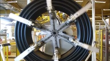 Automatic HDPE pipe coiler and strapping machine, rubber hose coiling machine