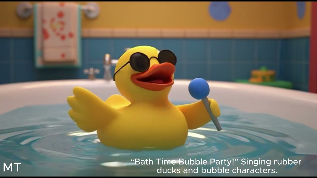 “Bath Time Bubble Party!” Singing rubber ducks and