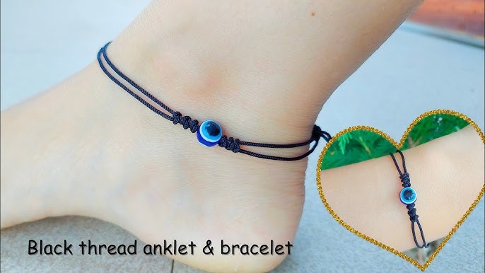 Evil eye🧿 anklet diy/Evil eye anklet black thread/Evil leye leg anklet/Evileye  thread anklet#anklets 