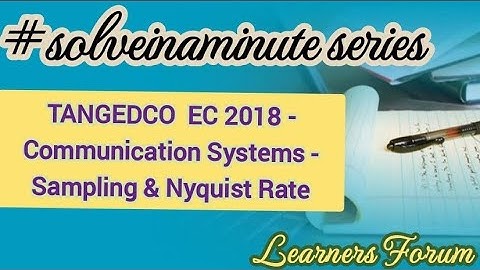 TANGEDCO (TNEB) AE Question (Solved) | Sampling | Nyquist Rate & Nyquist Interval | #solveinaminute