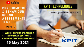 KPIT TECHNOLOGIES Behaviour or psychometric test pattern 10 may 2021💯💯