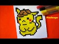 Детектив Пикачу Как нарисовать Покемона по клеточкам в тетради Pokemon Detective Pikachu Pixel Art