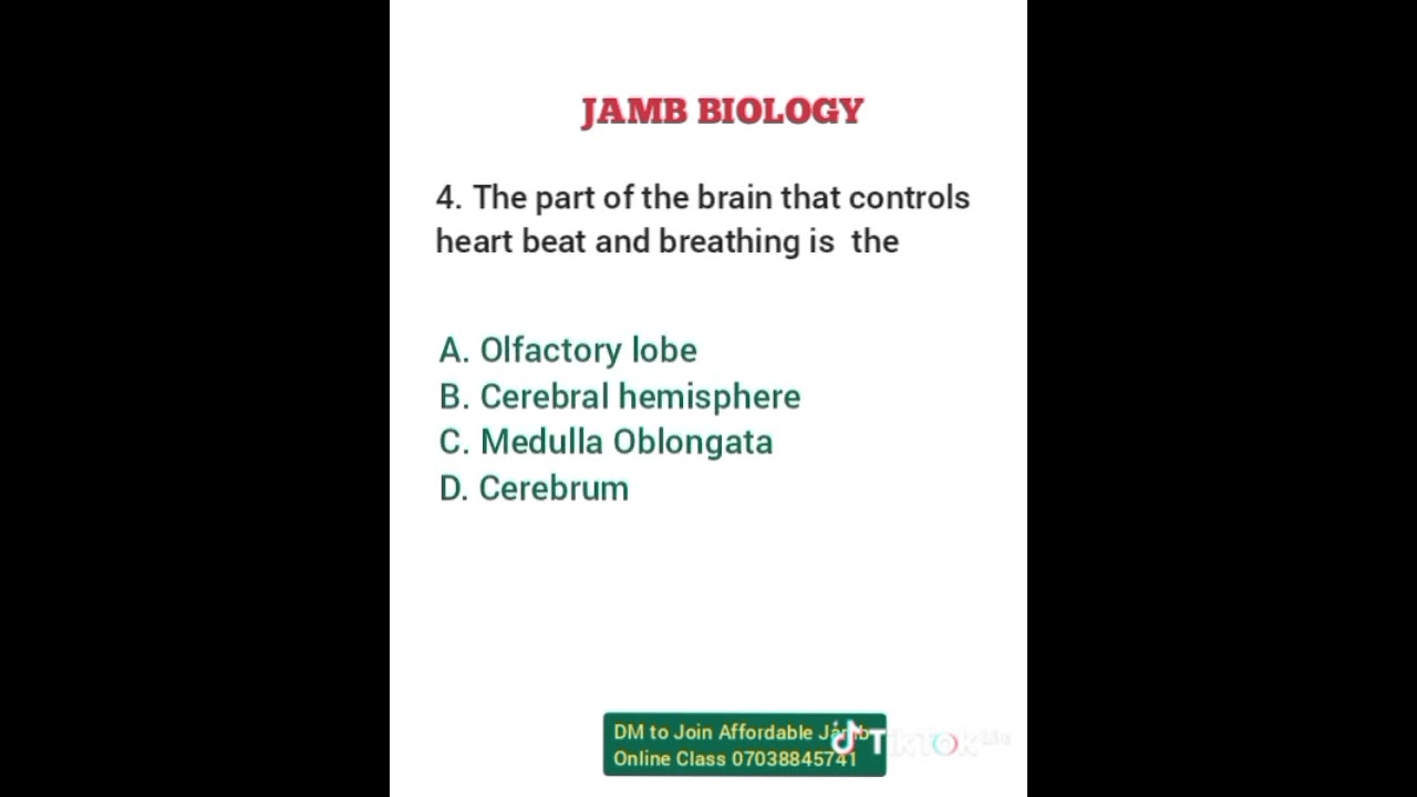 JAMB 2026 BIOLOGY QUIZ #jambquiz #waec2026 #jamb2026 #jambpastquestionandanswers