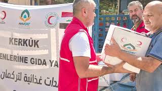 Kerkükteki 500 Türkmen Aileye Yesevi Kumanyası Dağıttık