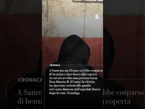 Video Ragazzino cosparge di benzina e dà fuoco a un clochard a Sanremo
