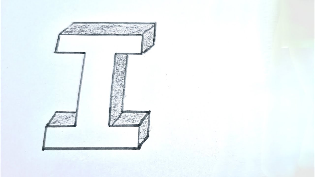 I Capital Letter drawing 3D 