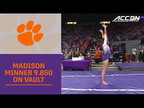 Clemson's Madison Minner Ties For 1st With A 9.850 On Vault
