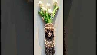 #bottle #art #craft #diy #vase #easy #macrame #threads