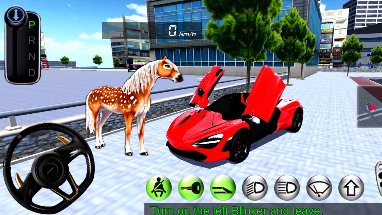 3d driving class new update red super car driving gadi wali game