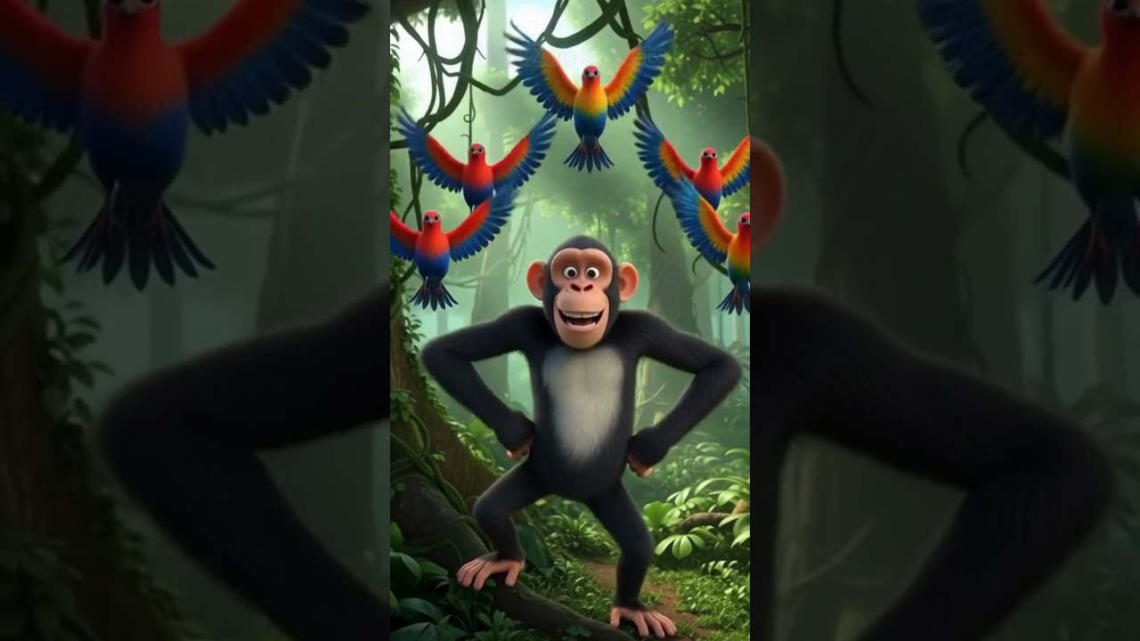 🐒 Chimpanzee Dancing in the Jungle। #youtubeshorts