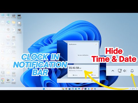 How to Hide Time & Date on Windows 11 Taskbar || How to Show Clock in Windows 11 Notification Bar