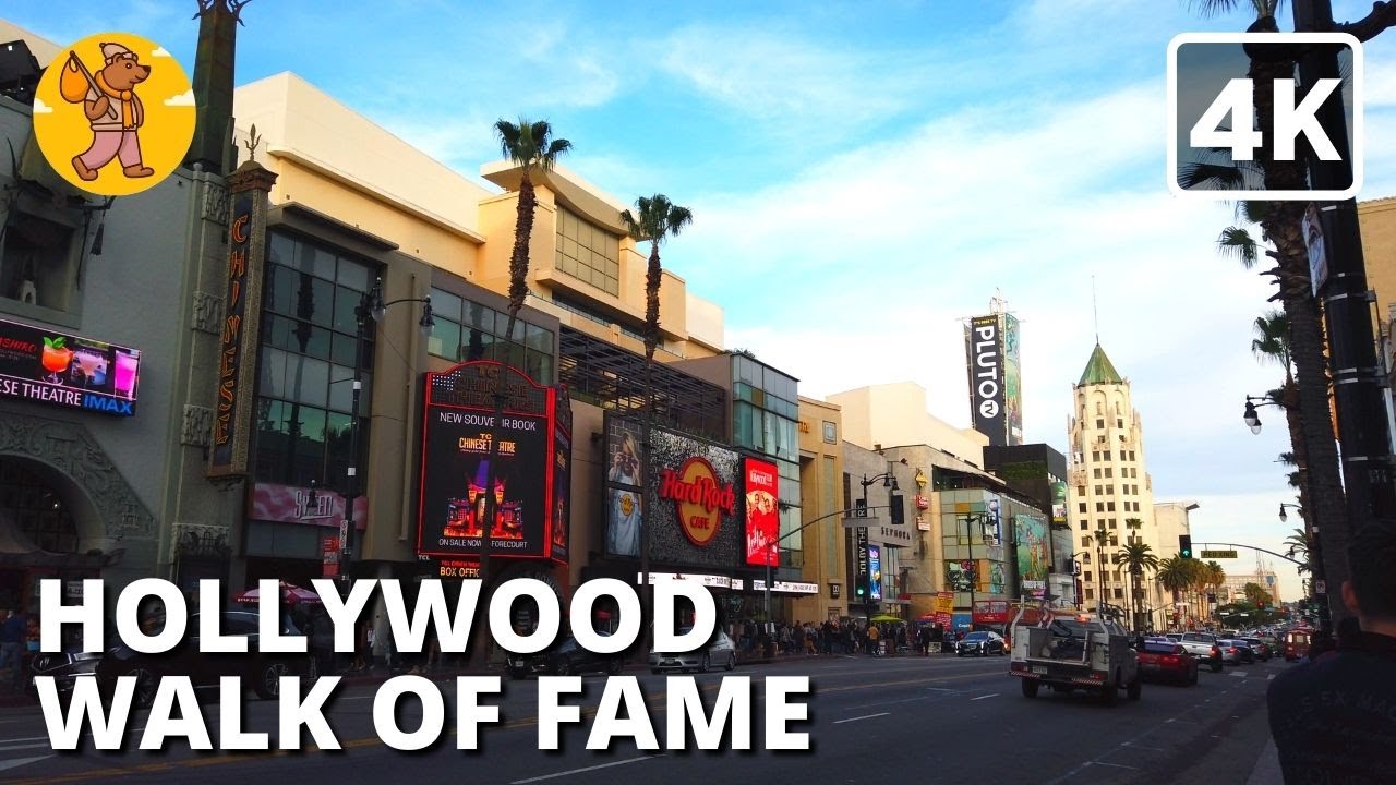 Hollywood Walk of Fame | Walking Tour | 4k Ultra HD | 🔊 Binaural Sound ...