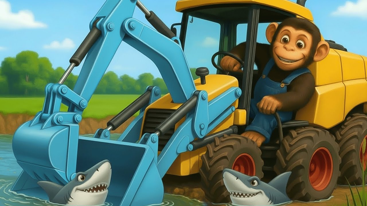 Wheel Theft Incident, Smart Monkey Farmer Gets Back Wheel At Shark Lake - Farm Work | Funny Monkey 🐒