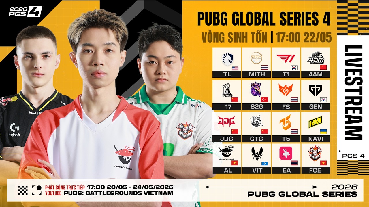 🏆 [PGS 4] Vòng Sinh Tồn: 🇻🇳 AL, 🇻🇳 FCE, 🇺🇦 NAVI, 🇰🇷 T1, 🇰🇷 GEN, 🇨🇳 17, 🇺🇸 TL, 🇹🇭 MiTH, 🇹🇷 S2G...