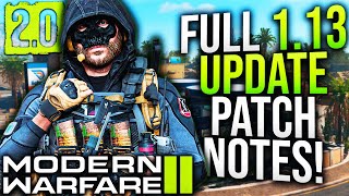 Modern Warfare 2: Full 1.13 UPDATE PATCH NOTES! Gameplay Updates & Fixes! (WARZONE 2 1.13 Update) Information