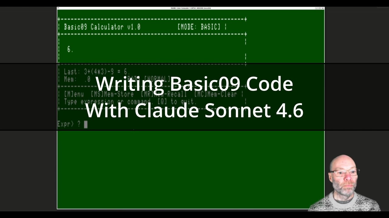 Writing Basic09 Code With Claude Sonnet 4.6 - YouTube