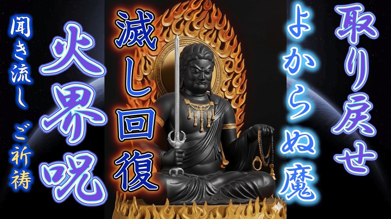 【火界呪】連休明けの気負重たさを解消！不動明王の大真言、心身平癒・如意円満・般若心経法楽 聞き流し  ご真言｜真言密教僧 北本聖明 魂に響く渾身の祈祷。