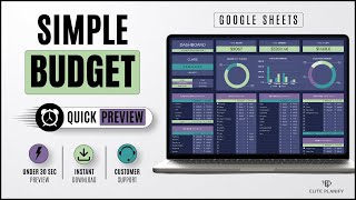 Simple Budget Template Google Sheets Dark Mode | Quick Preview