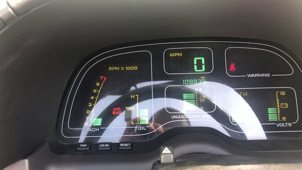 1992 Chrysler Lebaron Startup and digital dash - YouTube