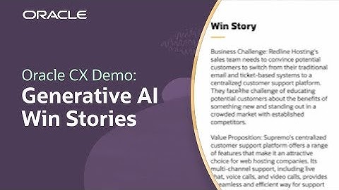 Oracle AI for CX: Generative AI Win Story Authoring in Oracle Sales