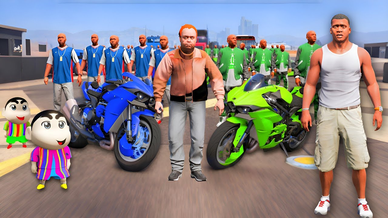 GTA 5 : Franklin এর Green Gang vs.Shinchan এর Blue Gang কে Lester দিল একটি New Special Challenge 😱