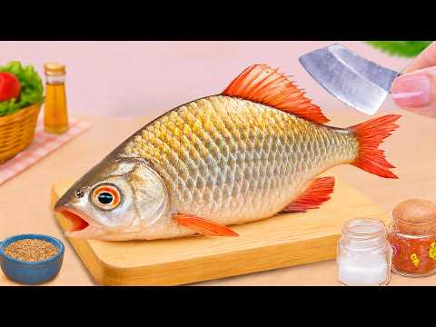 Mini Seafood Recipe 🐟 How to Make Fried Creamy Fish with Parsley by Clover Mini Kitchen