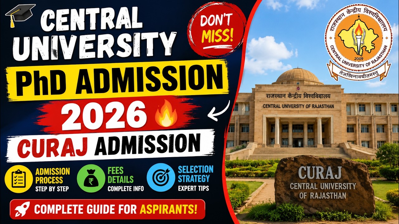 Central University PhD Admission 2026 | CURAJ Admission Process, Fees ...