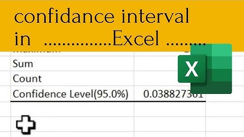 confidance interval in Excel|calculate Confidence interval for population mean